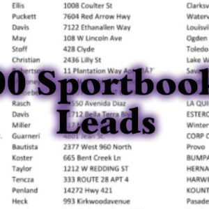 100 Sportbooks Leads